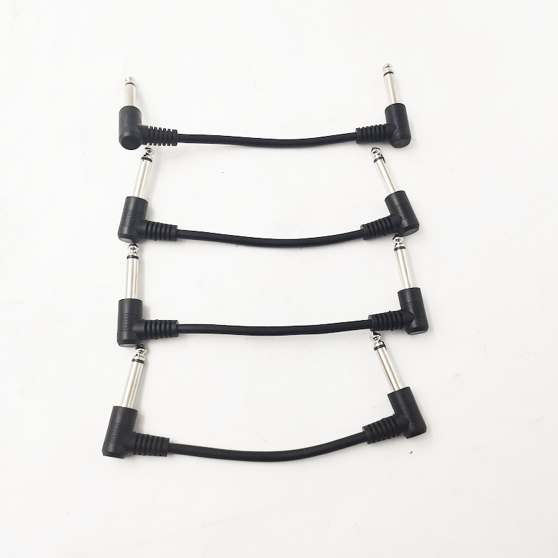 For Guitar Effects, 8 Pack 15cm 1/4" Audio Patch Cables Black