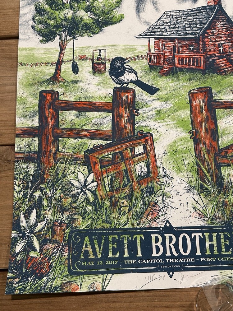 The Avett Brothers Poster 2017 Port Chester NY AP Signed Numbered #11/13 Rare