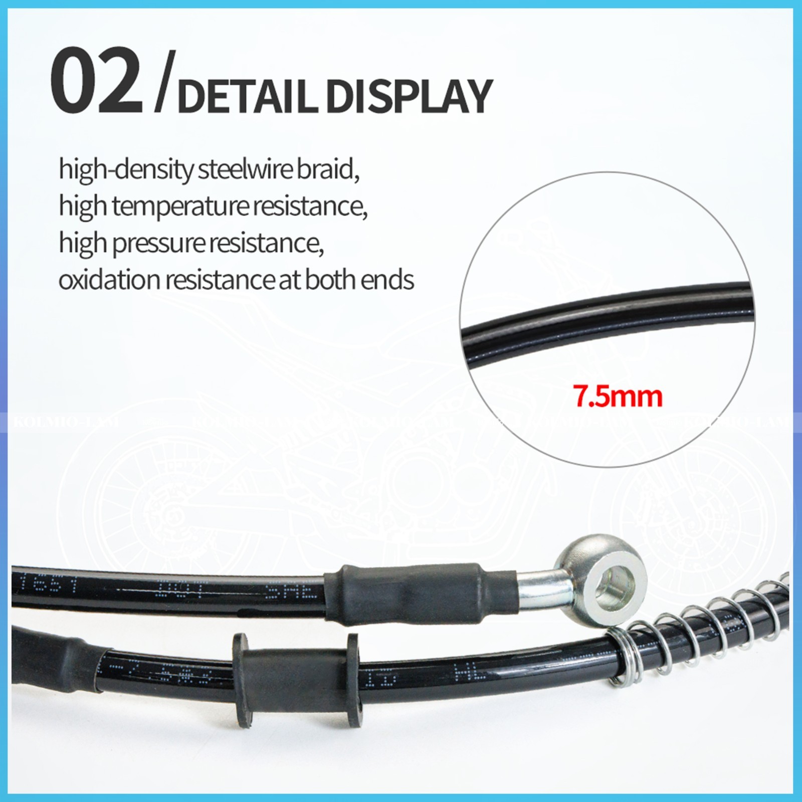 M10 Universal Motorcycle Braided Steel Hydraulic Brake Clutch Oil Hose Line Pipe