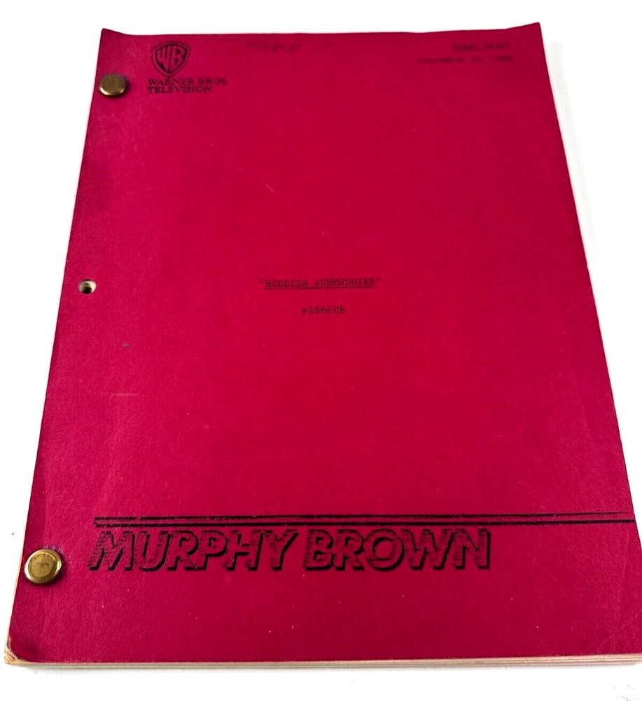 Murphy Brown Signed Original Script Buddies Schmuddies Final Draft 9/20/1989 WB