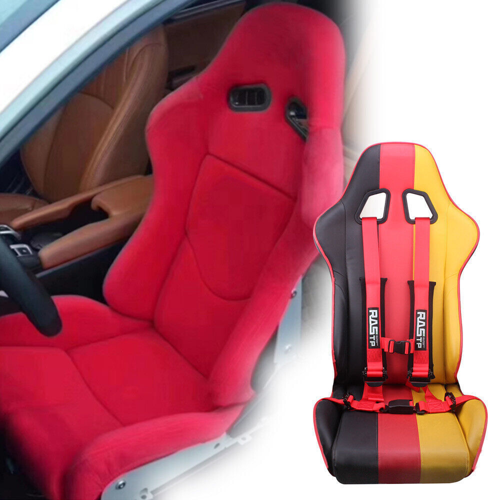 Pair of 2" 4 Point Racing Car Harness Sport Quick Release Safety Seat Belt Red