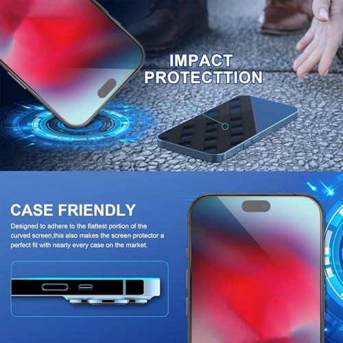 3-Pack Shatterproof Tempered Glass Screen Protector for [Easy iPhone 17