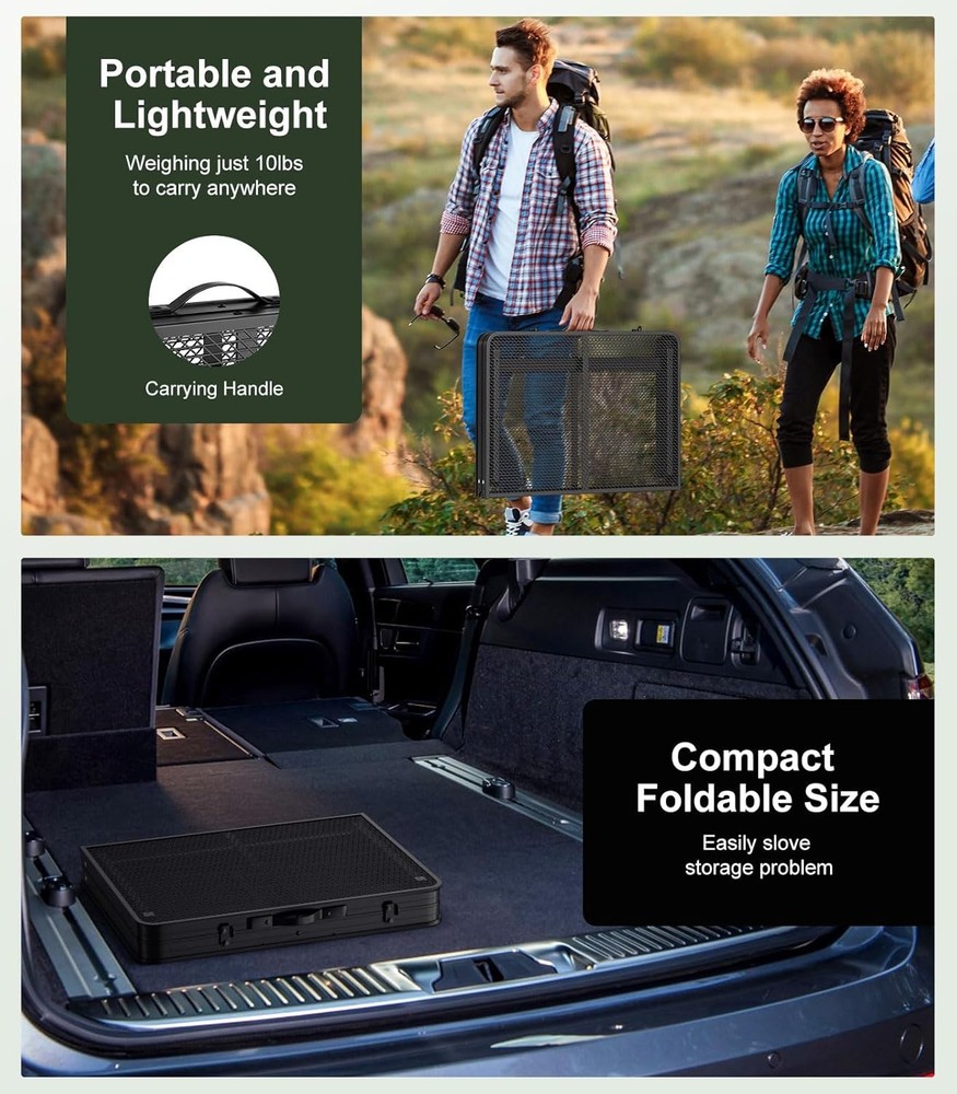 Foldable Grill Table with Mesh Desktop, 200lbs 3Ft Portable Folding Table