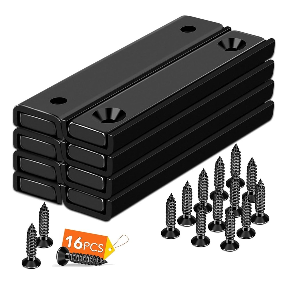 8-Pack Neodymium Rectangular Magnets with 80LBS Pulling Force for Diverse Use