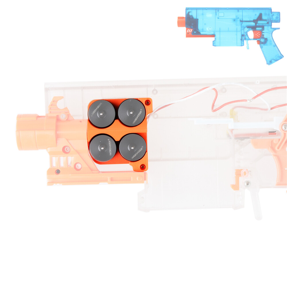 Workermod 4 Flywheels Cage Orange3D Print for Swordfish