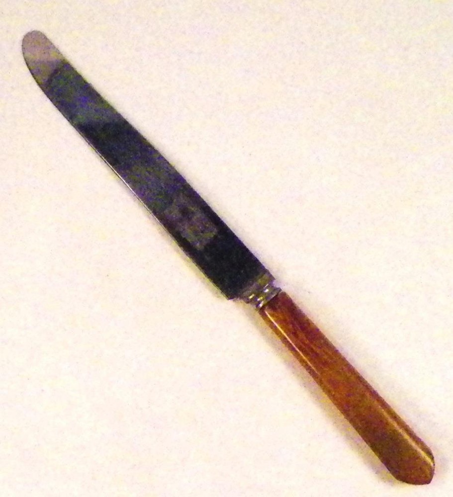 Spinach & Butterscotch Bakelite Dinner Knife Vintage Flatware Marbled