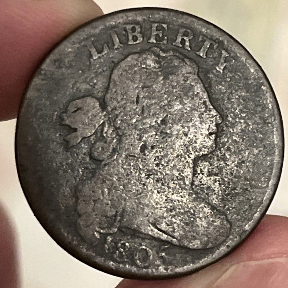 1805 Draped Bust Large Cent Fine Coin