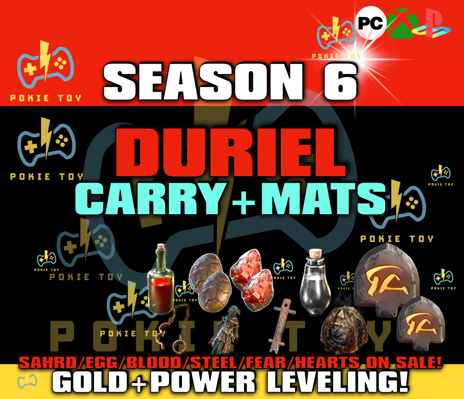 🔥DIABLO 4 SEASON 6✨POWER LEVEL+DURIEL✨THE TIER PIT RUN+GOLD+MATS+RUNES+UNIQUE✨