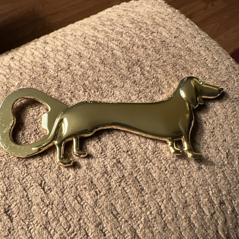 Check Out This Gold Dachshund Bottle Opener