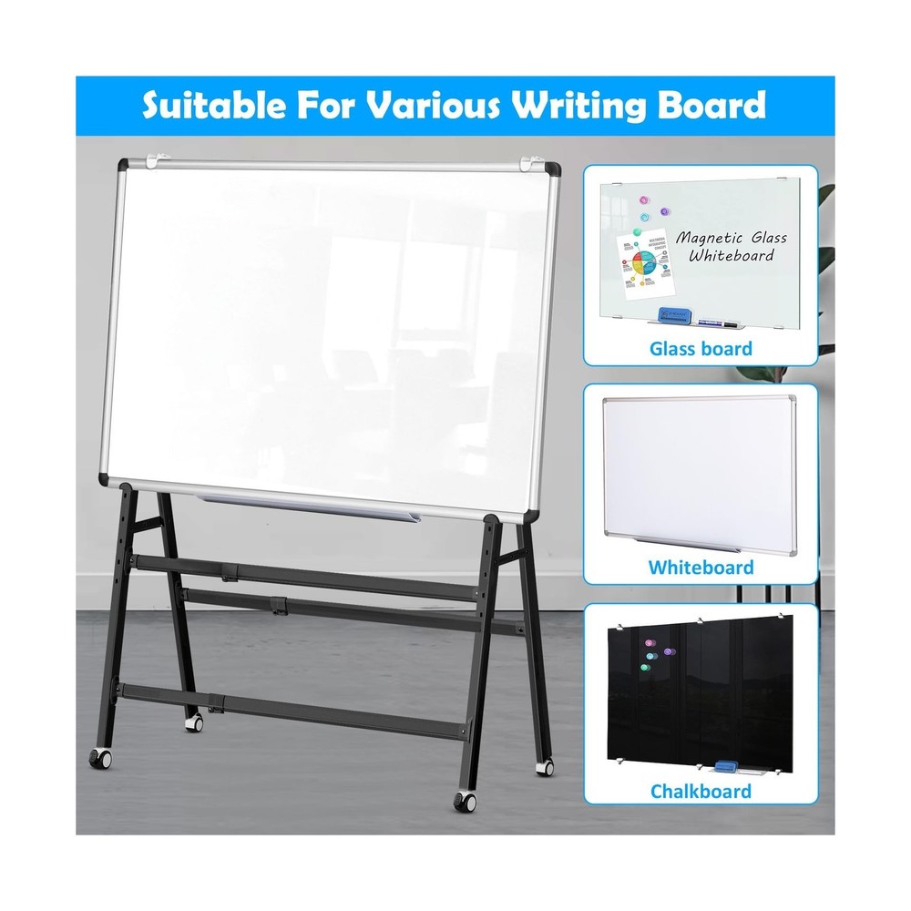 A-Frame Foldable Whiteboard Stand, Height and Width Adjustable, Mobile Stand ...