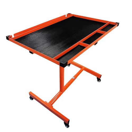 Mechanics Rolling Work Table Mobile Tray Table for Shop, Garage, Adjustable