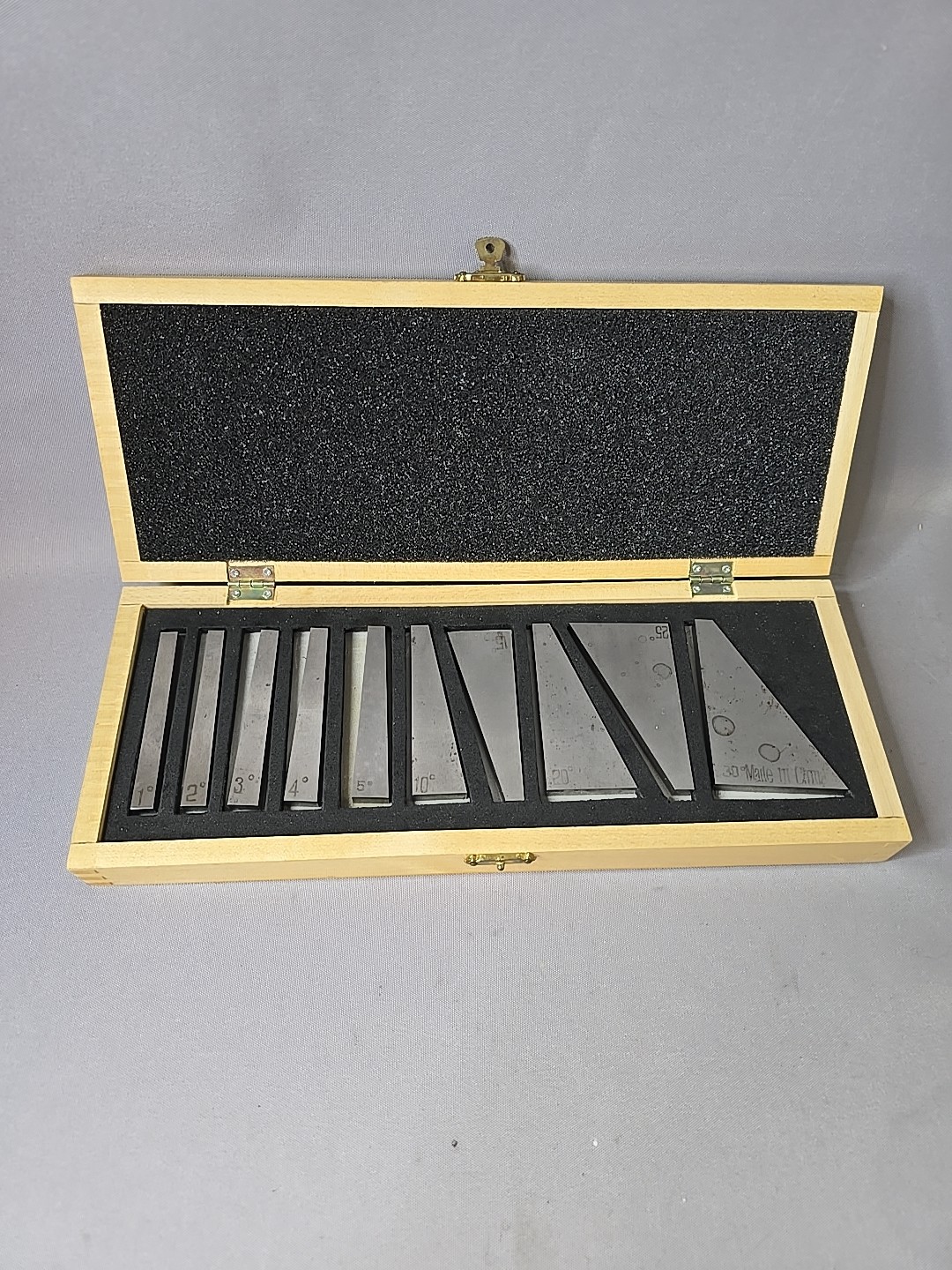 Machinist Angle 10 Piece Block Set Cbl0306 1-30d W/ Wooden Case