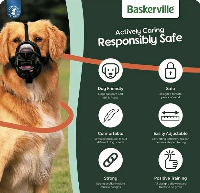 Baskerville Ultra Muzzle w/Training Clicker, Size 6 Black