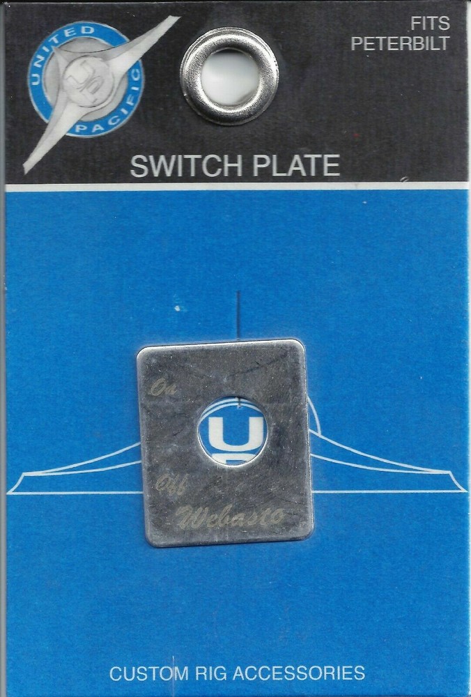 UP Switch Plate for Peterbilt Engine Heater Webasto Stainless Etched #48476