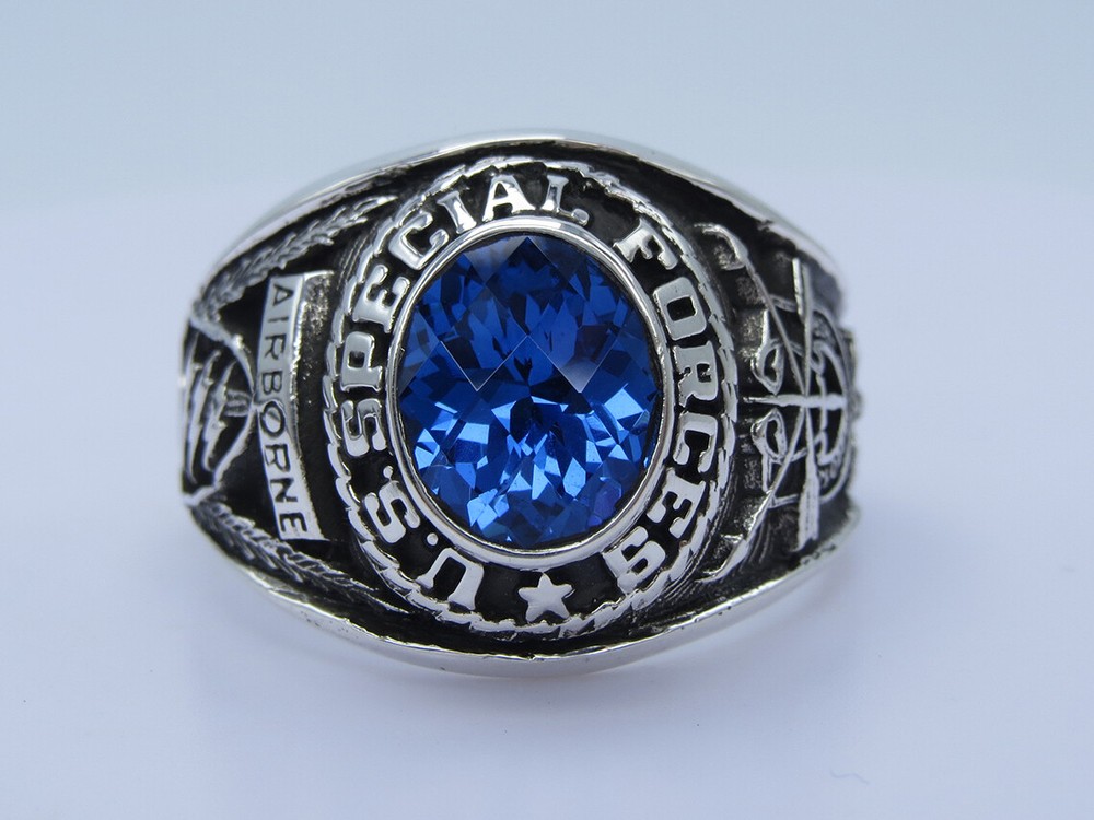 SILVER 925 , USSF RING , US SPECIAL FORCES RING , USSF RING USSF , US size 9.75