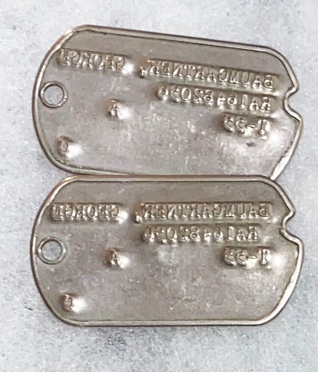 Post-WWII George Gartner T-55 Dog Tag Set