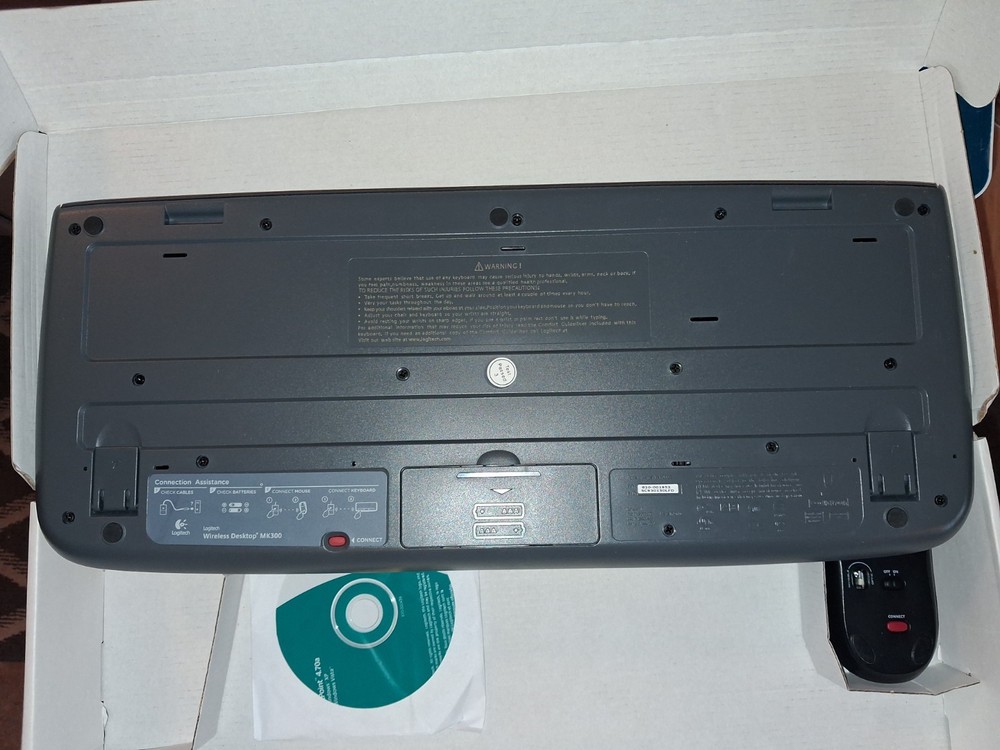 Logitech MK300 Wireless Desktop Keyboard Mouse Replacement, No Receiver New/Ope