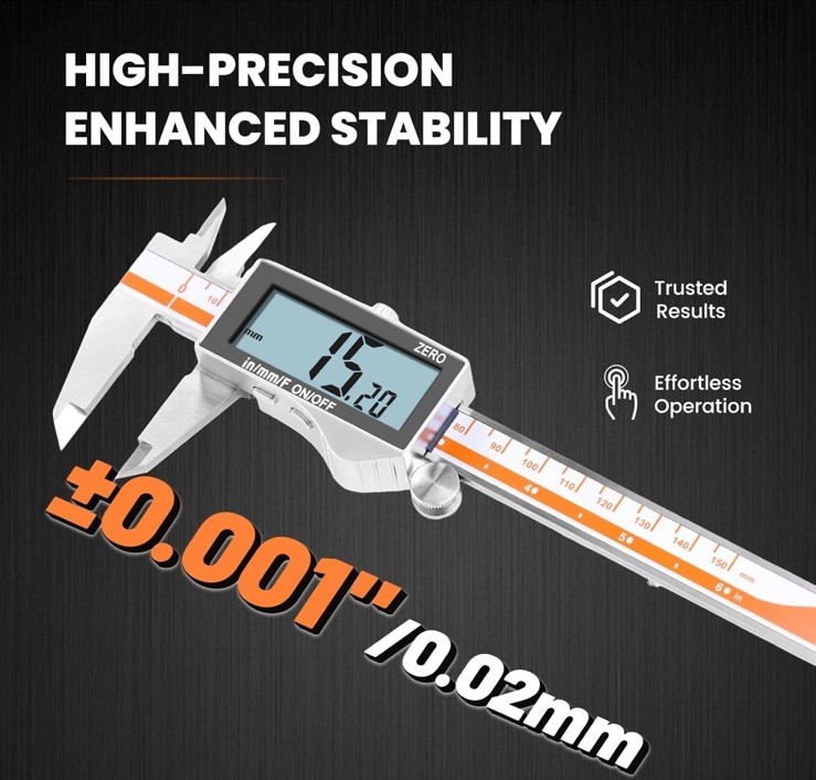 Digital Caliper, Caliper Measuring Tool with Backlight LCD Scree...