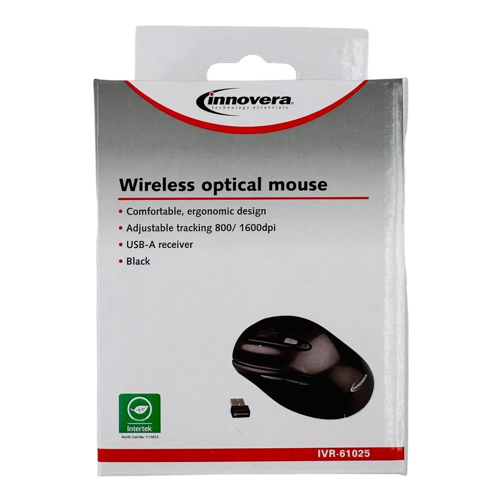 Innovera Wireless Mouse Optical Mouse USB-A Receiver Black Computer Mouse