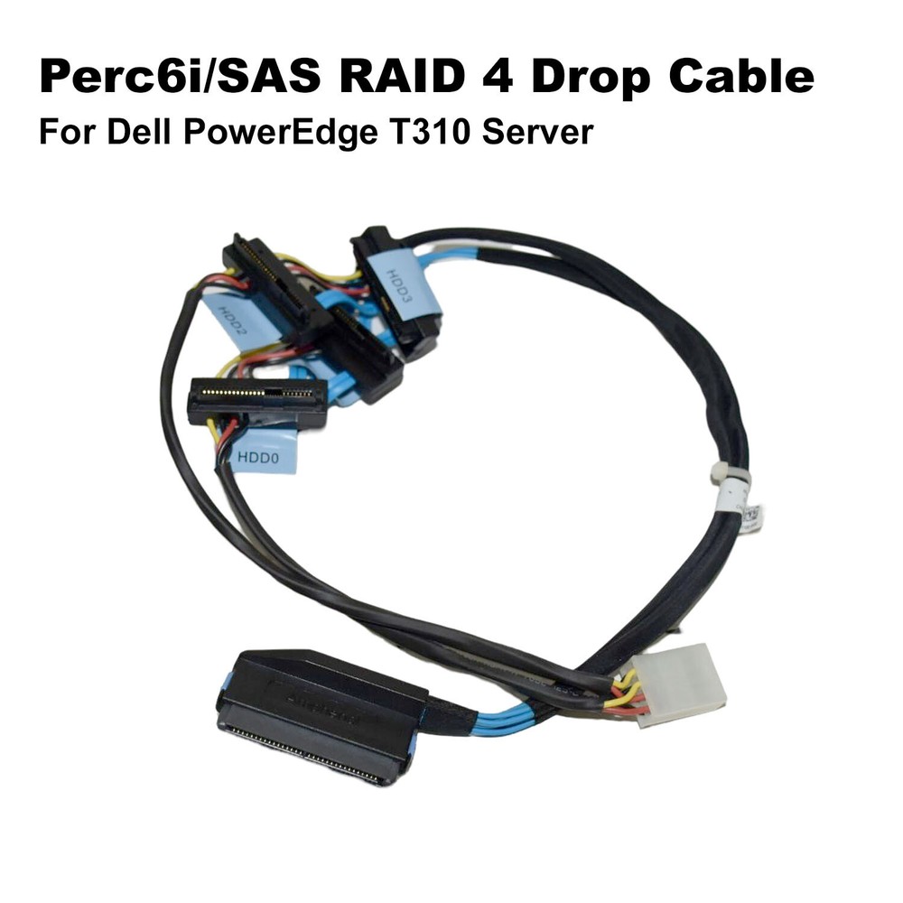 Dell PowerEdge T310 Server Perc6i/SAS RAID 4 Drop Cable - D385M