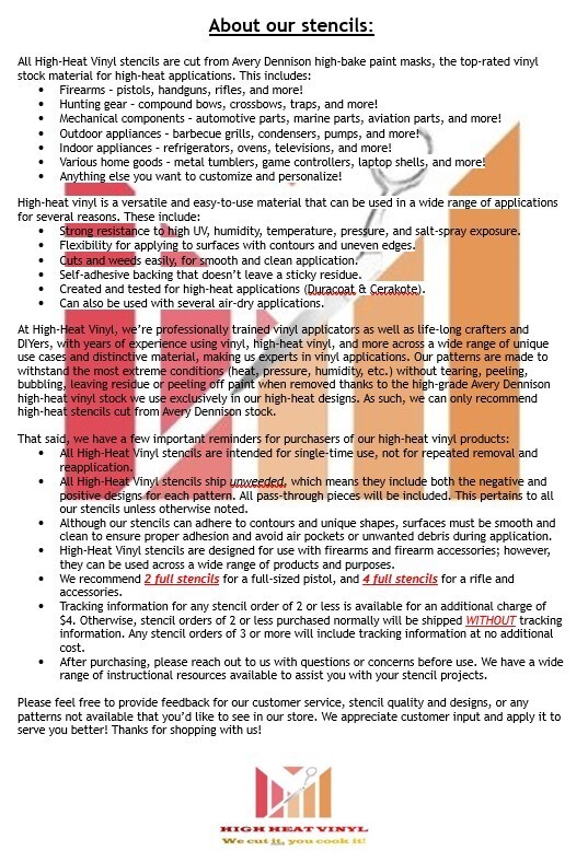 High Heat Duracoat Vinyl Stencil 10" x 12" - Kryptek strips styling