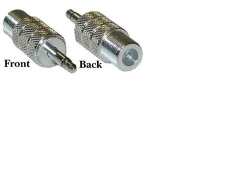 Adapter converter F TV female jack to 3.5mm 1/8" mono male plug pin RF COAXIAL