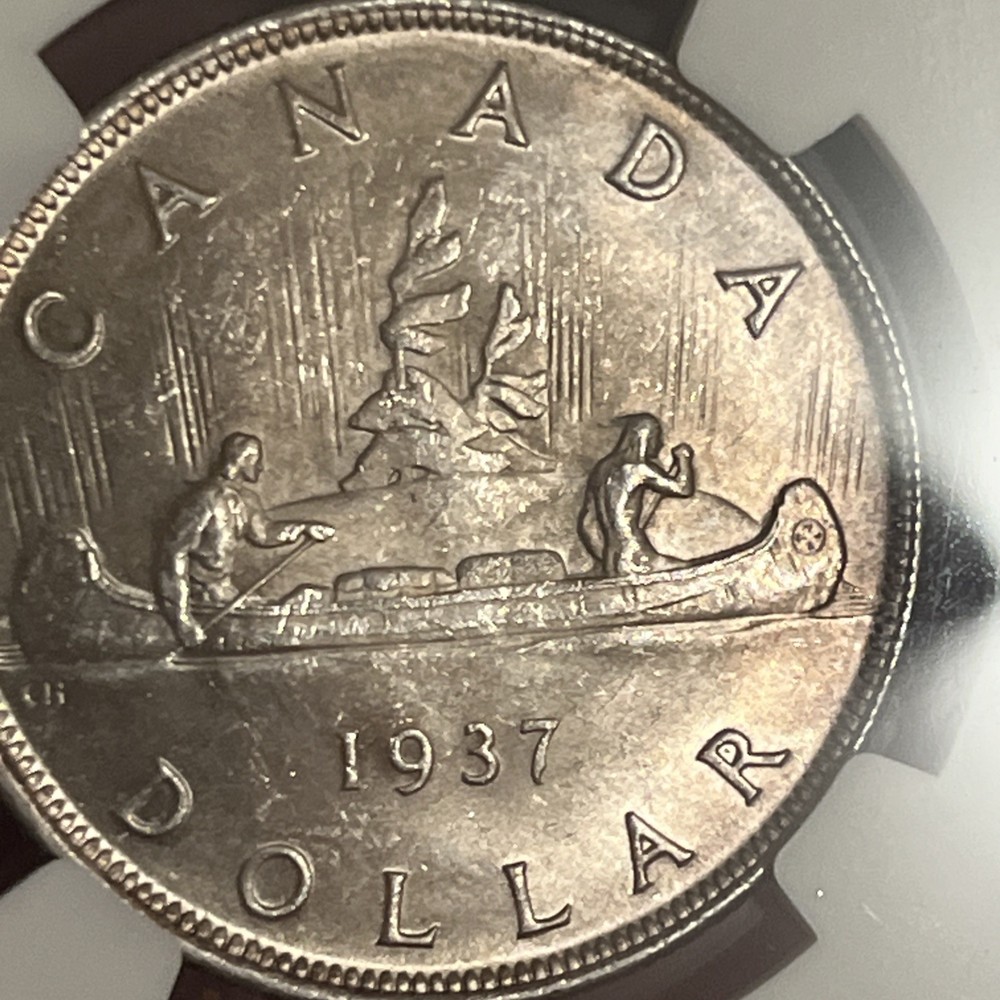 1937 Canada Silver Dollar $1 George VI Uncirculated NGC MS62