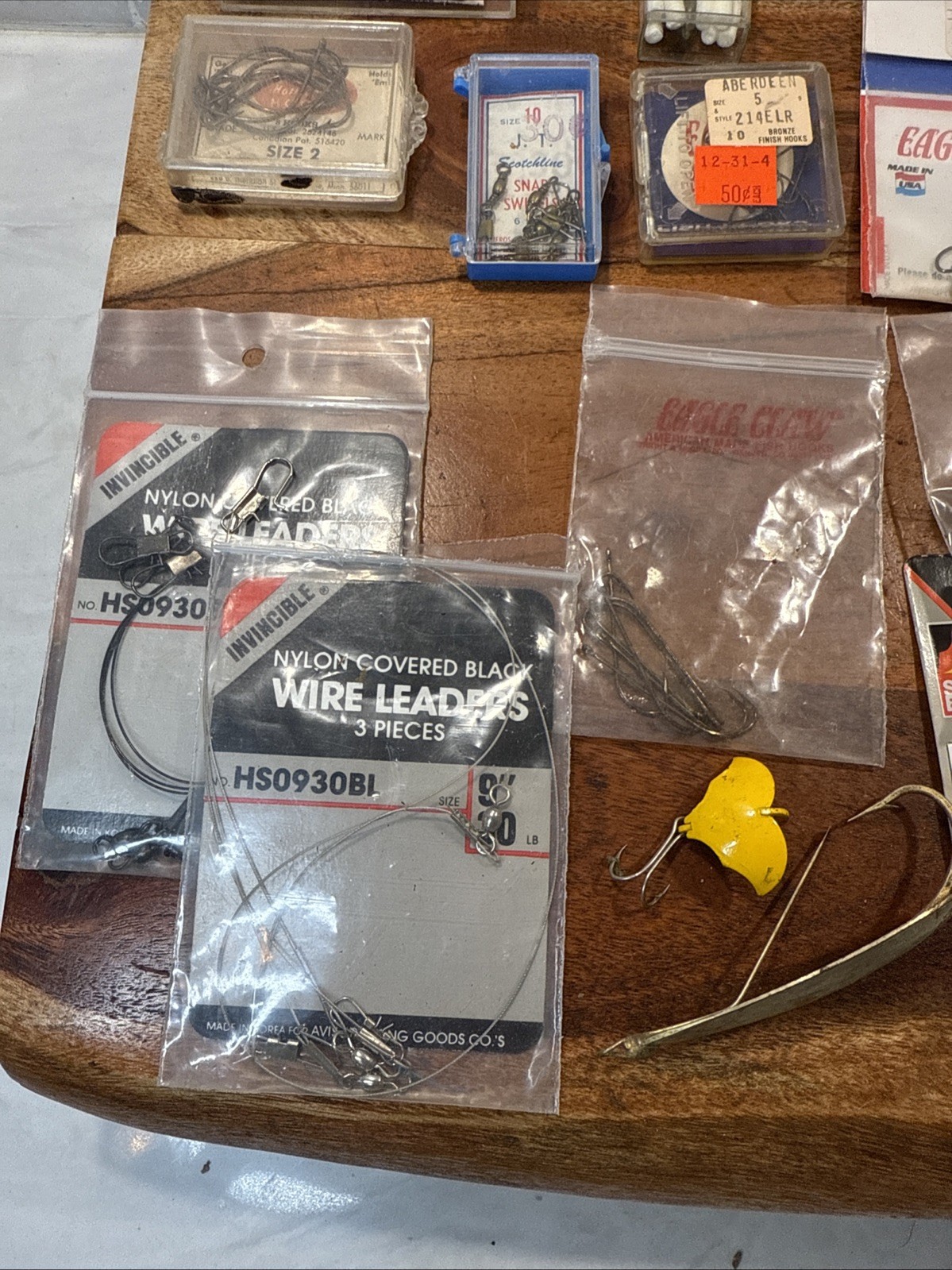 Lot Fishing Supplies Vintage Flies Lures Line Weights Scale Hooks