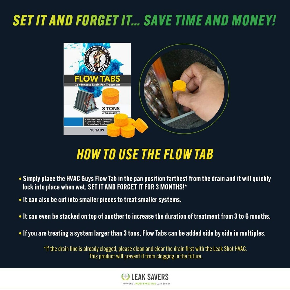 HVAC Guys Flow Tabs Drain Pan Treatment 80 Pack