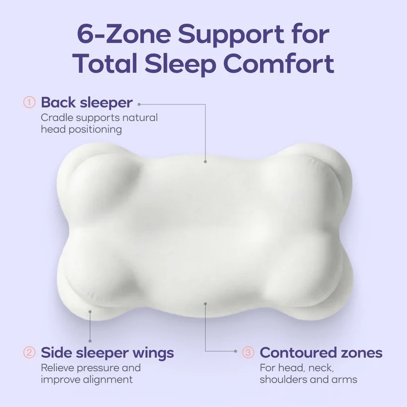 Mellow CloudAlign Sleep Pillow Memory Foam Neck Support - Regular