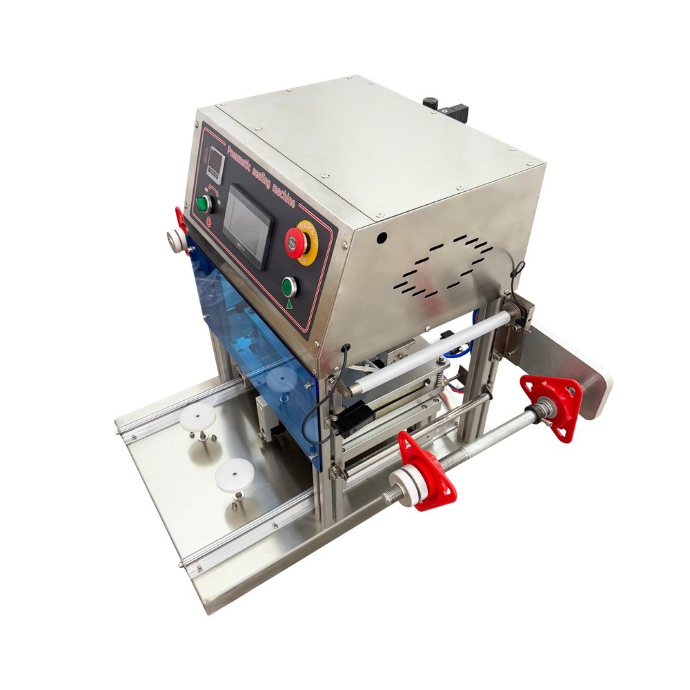 110V Automatic Pneumatic Lunch Box Sealer Nitrogen Sealing Machine 2-Box Tray