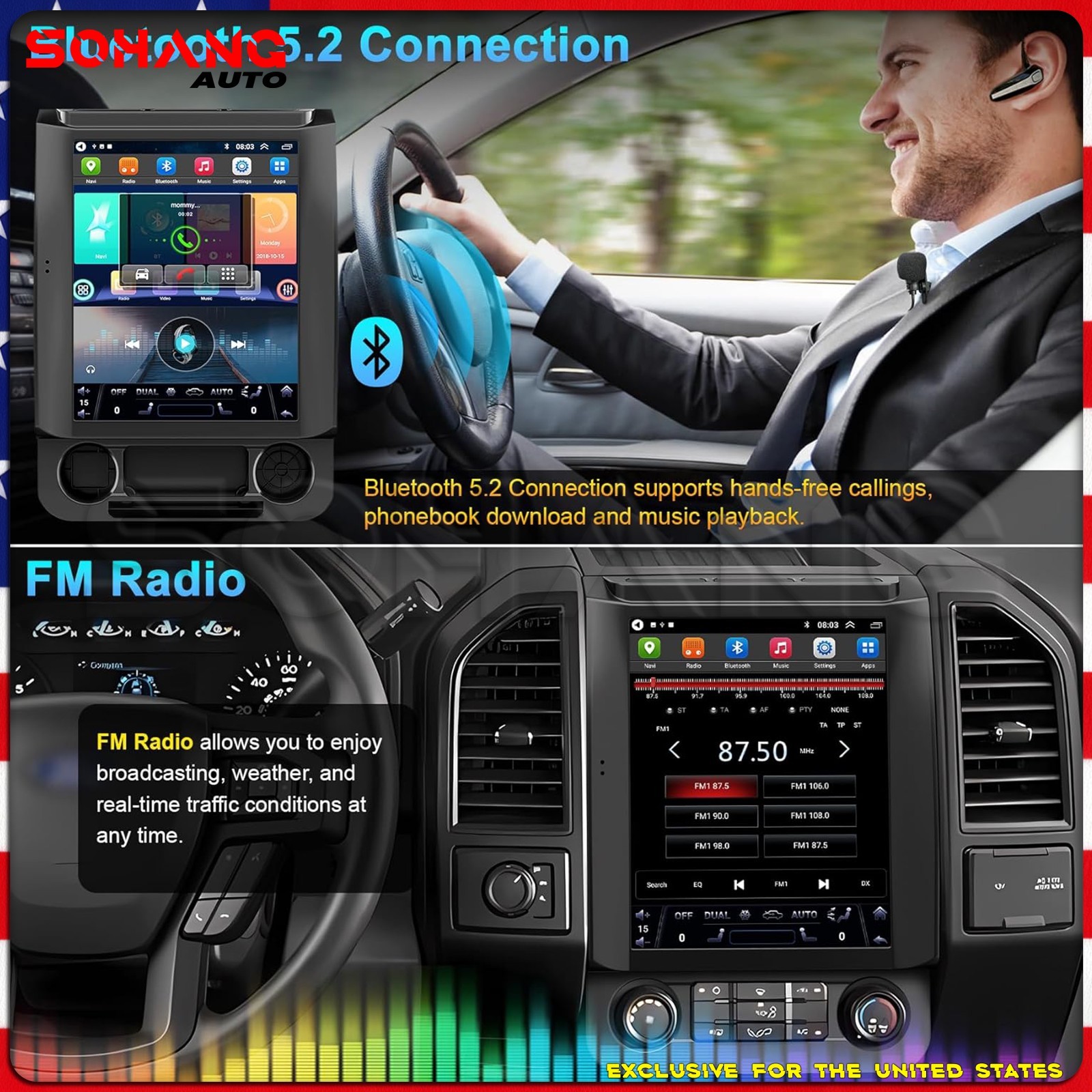 SoHang | 12.1" for Ford F150 F250 F350 Car Radio 2015-2021 Tesla Style Carplay