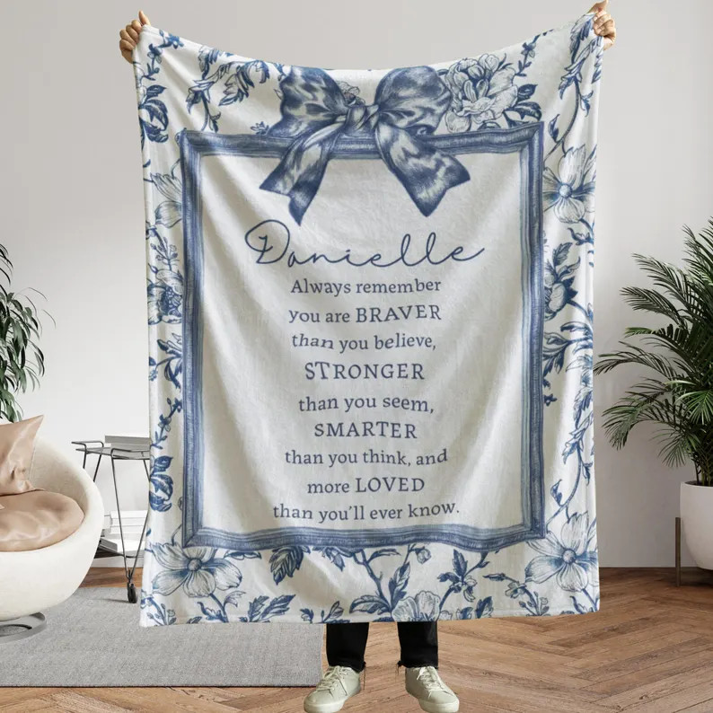 Personalized Inspirational Blanket Custom Gift Thoughtful Present