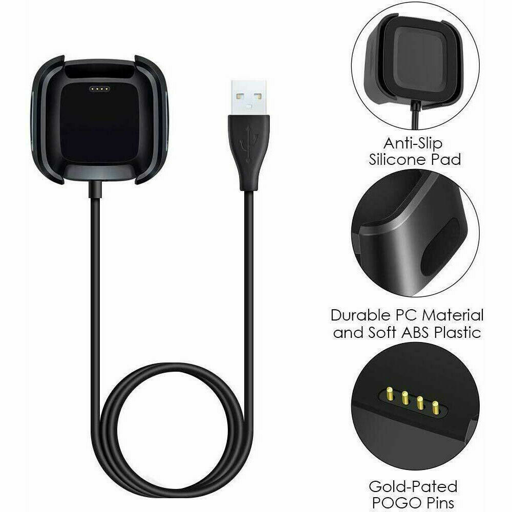 For Fitbit Versa / Versa Lite / Versa 2 USB Charger Charging Power Dock Cradle