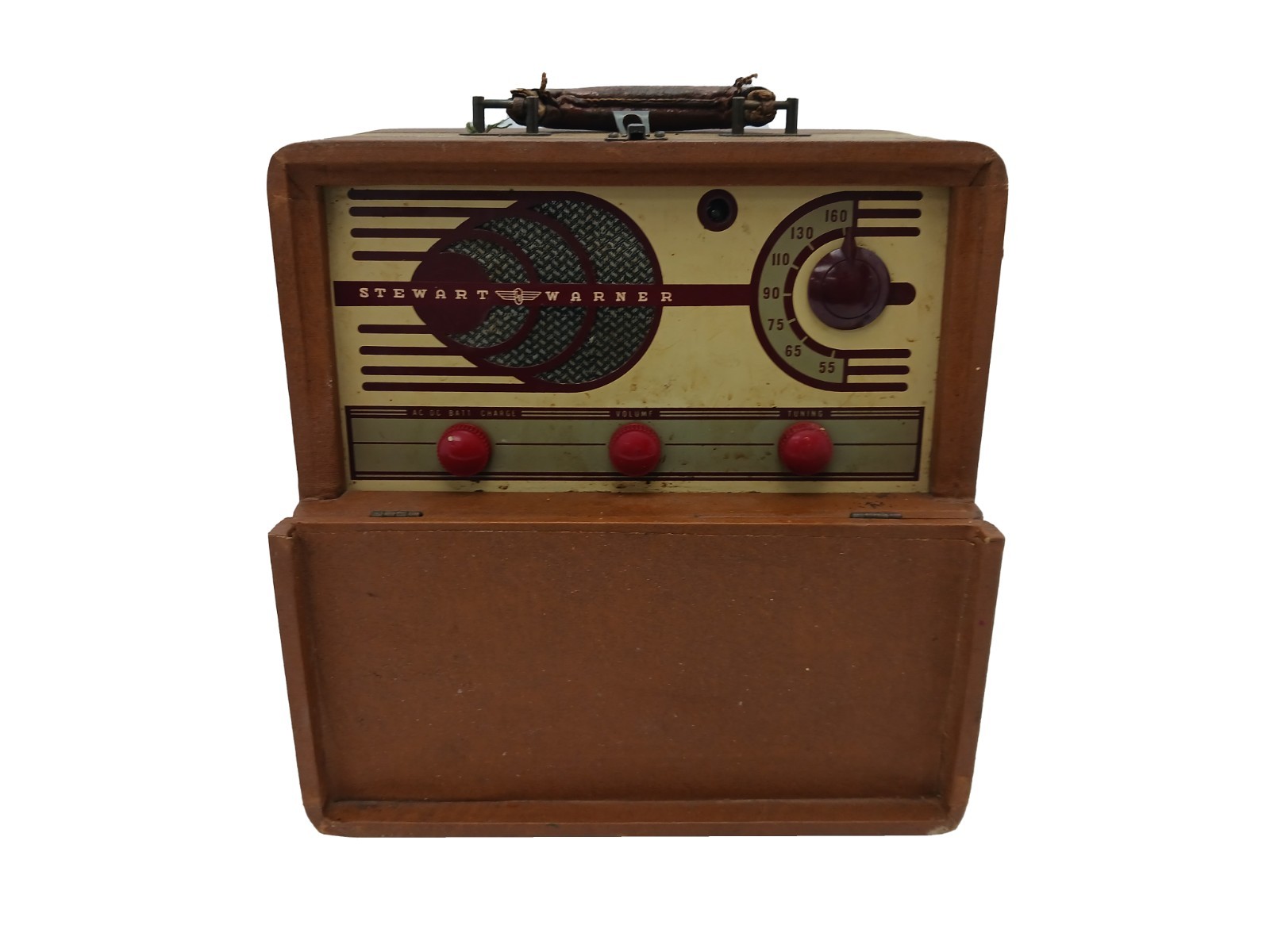 Vintage Stewart Warner 9007-A AM Portable Tube Radio Luggage-Style 1940s