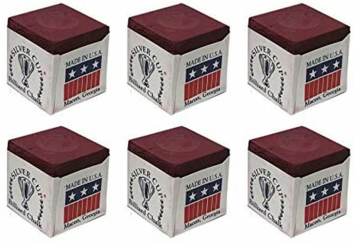 Silver Cup Billiard Chalk - 6 pack (Wine)