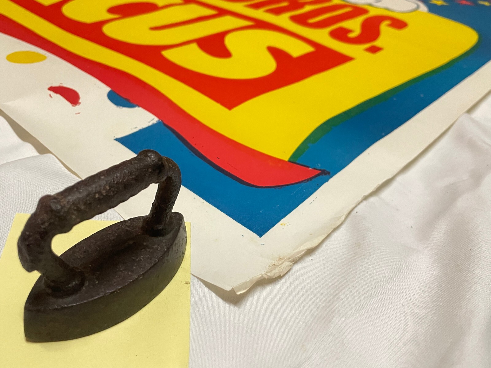 28" x 42" Original Vtg Fisher Bros Circus Poster Clown With Glasses Arkansas #3