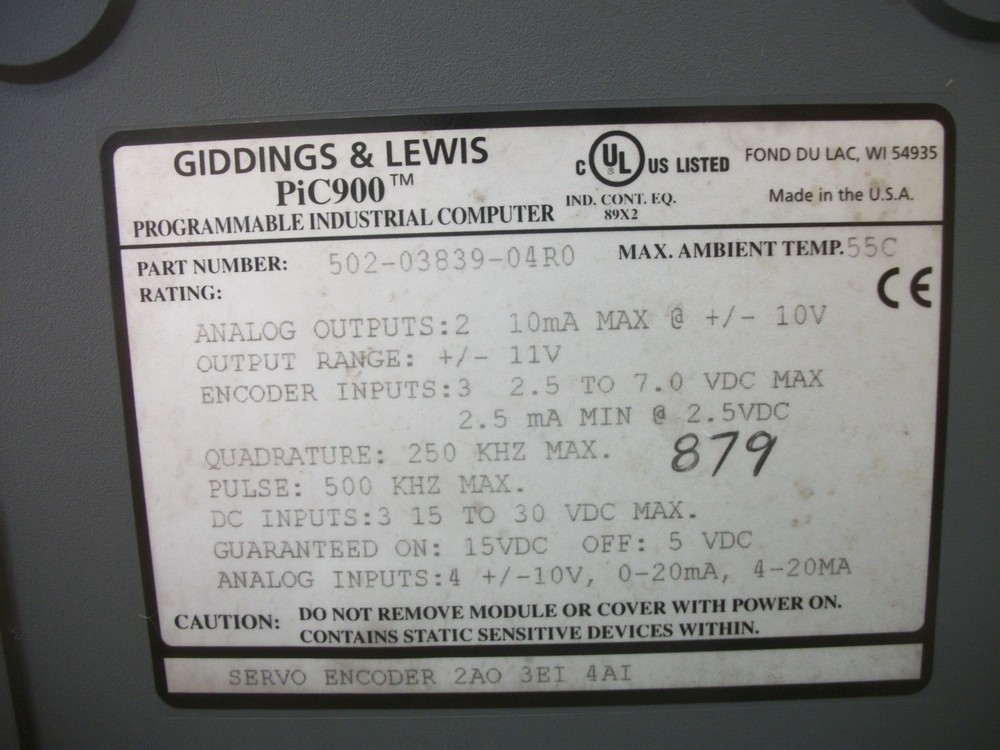 GIDDINGS & LEWIS PiC900 SERVO ENCODER MODULE 502-03839-04R0