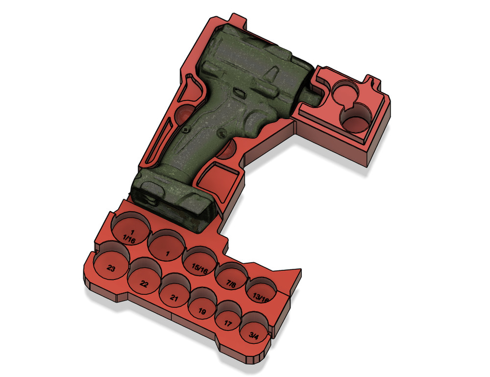 Milwaukee M18 Impact + Lug nut socket Packout Insert, Custom Tool organiser