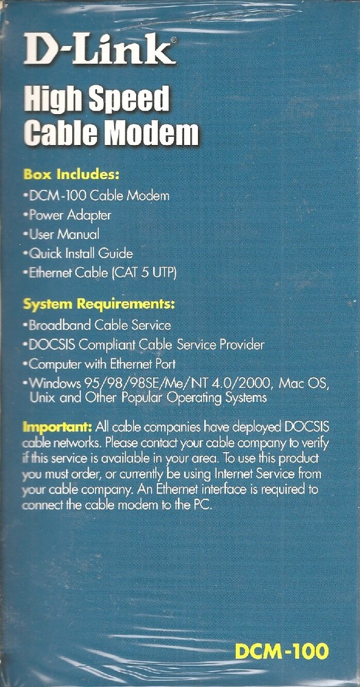 D-Link DCM-100 Cable Modem