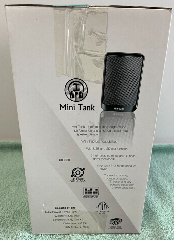 Mini Tank - Your Audioline Choice - Bluetooth Speaker System - New-in-box