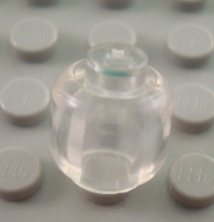 LEGO Translucent Clear Plain Minifigure Head