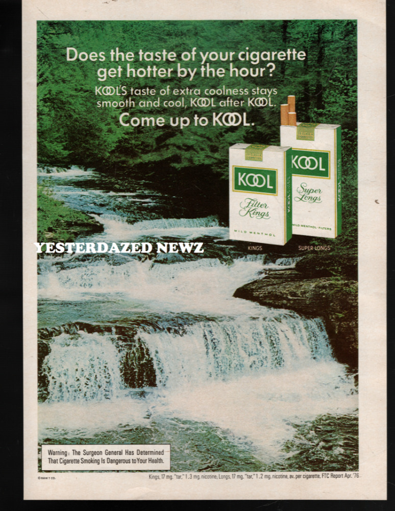 1977 Kool cigarettes Ad -  "Come Up to Kool"