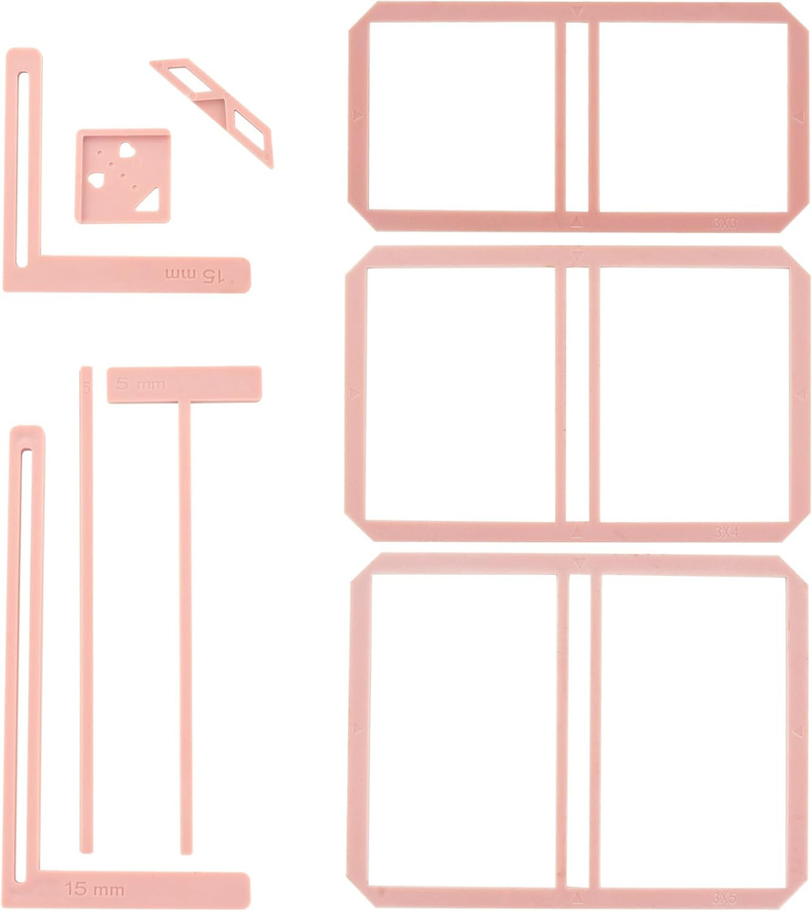 9Pcs Bookbinding Easy Scrapbooking Tool for Starter, Complete Great Stencils and