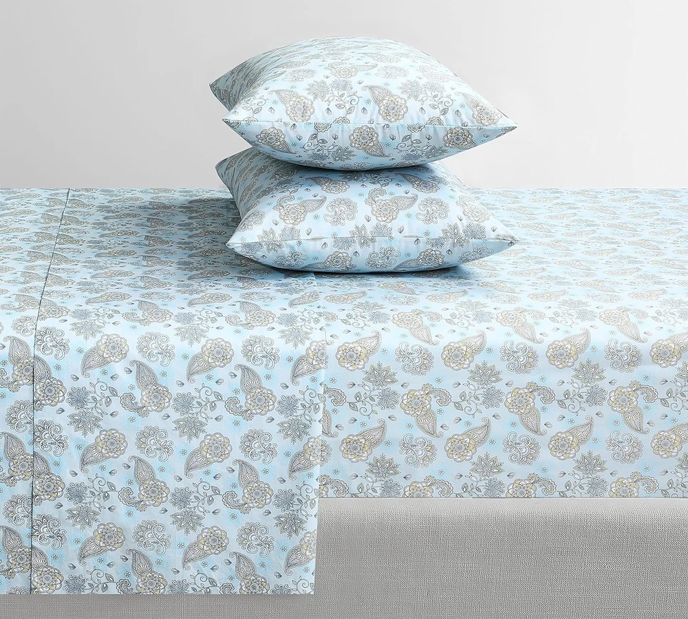 Feather & Stitch Softest 100% Cotton Sheets, 300 Thread Count Percale Weave B...