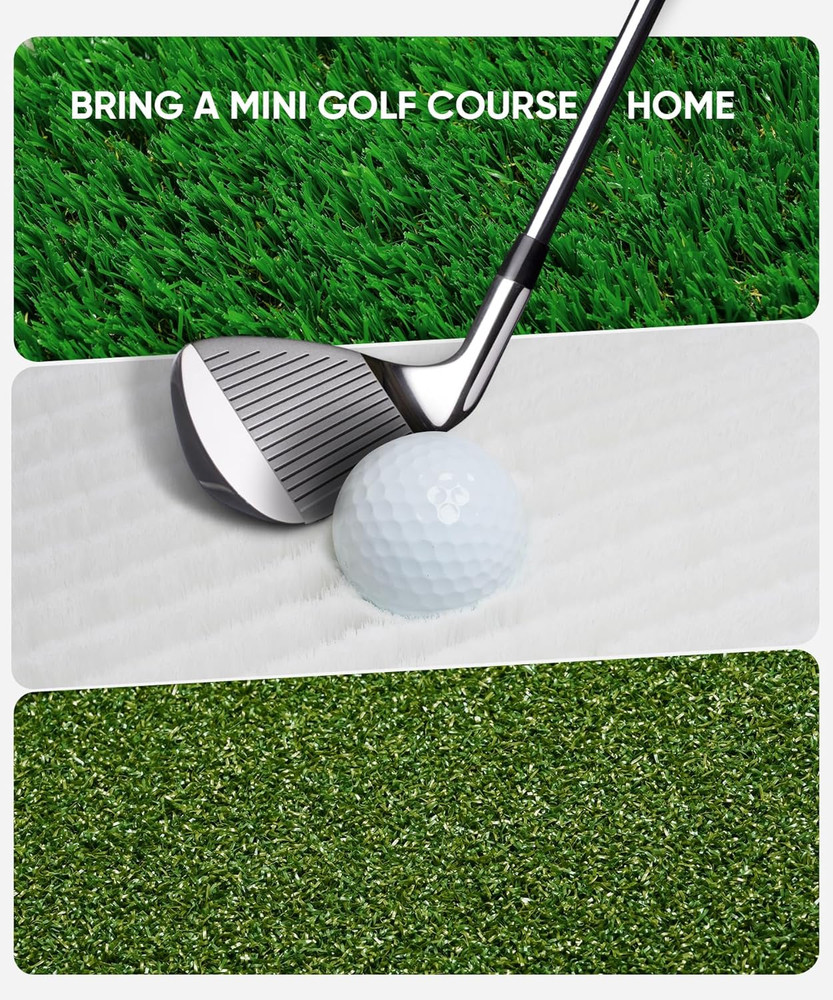 Golf Hitting Mat System Includes Bunker, Fairway and Rough Replaceable Mat, Comp