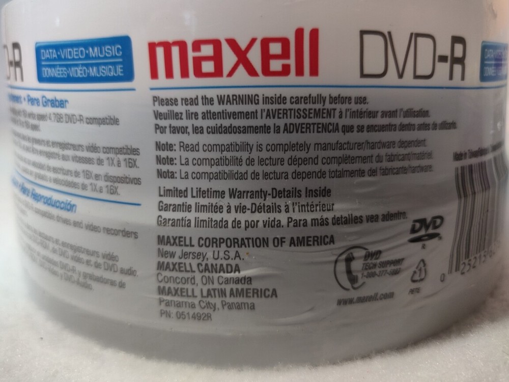 75 Maxell DVD-R and DVD+R Discs - NEW