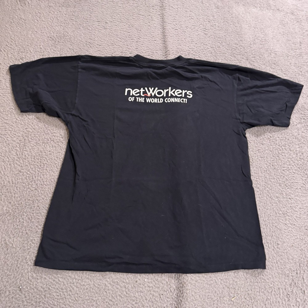 Vintage Networker Shirt Mens Extra Large Black Single Stitch Computer Tech