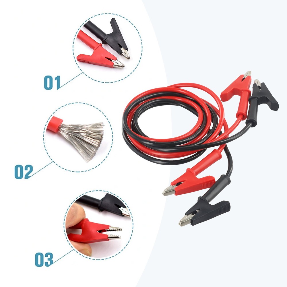 2PCS 14 Clips Test Leads Wire Cable with for Electrical Testing