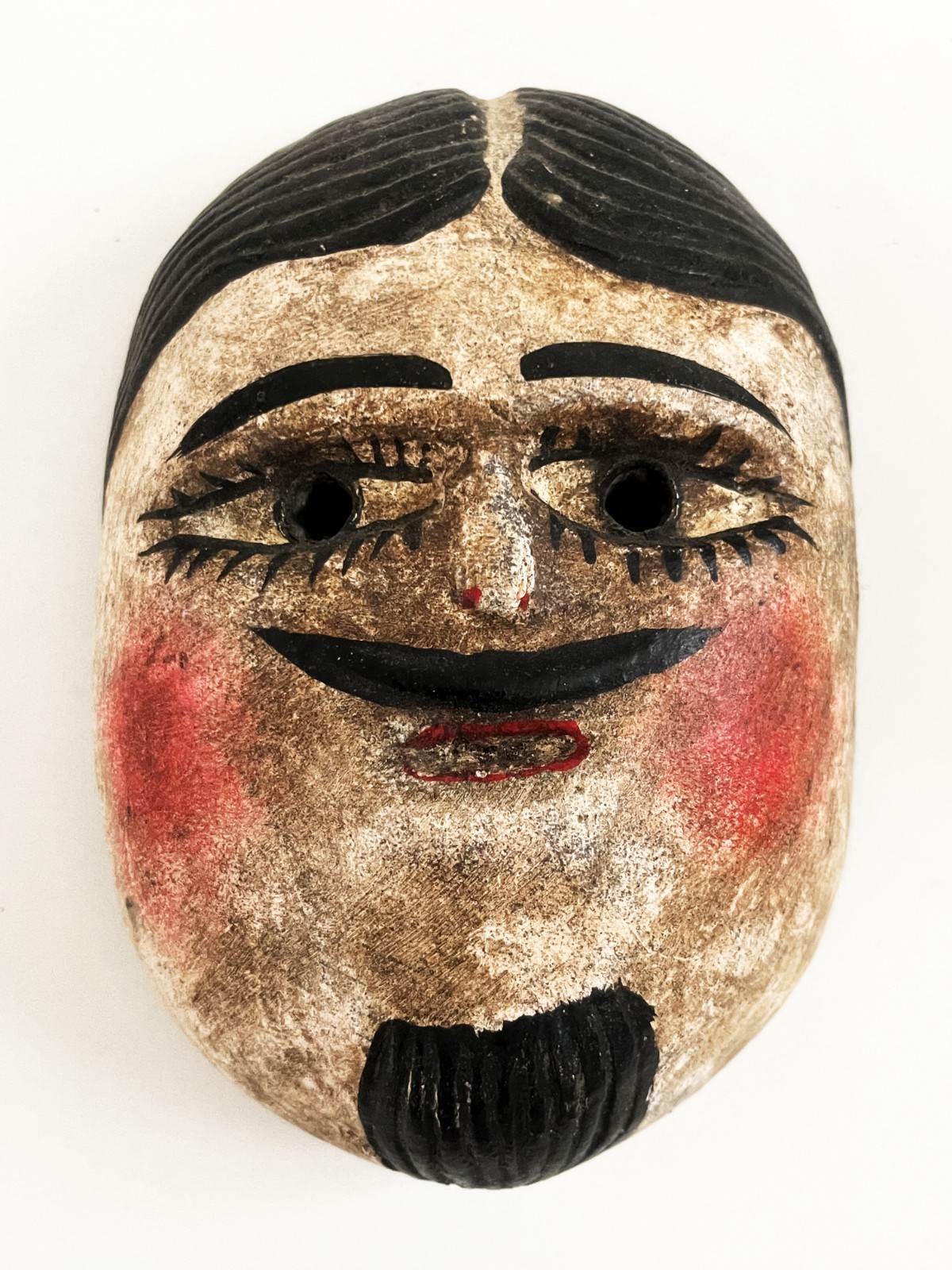 VTG MEXICAN HIDALGO JUANEGRO CUANEGRO JUAN NEGRO FOLK ART HAND CARVED DANCE MASK